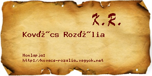Kovács Rozália névjegykártya