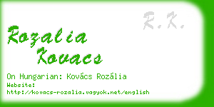 rozalia kovacs business card